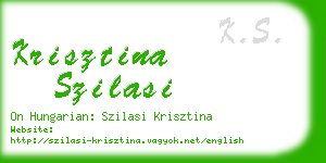 krisztina szilasi business card